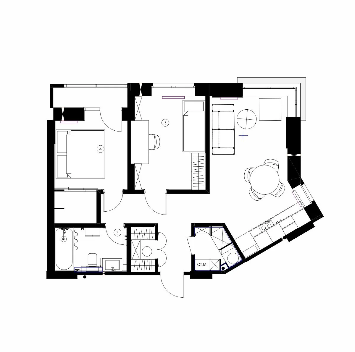 План квартиры 70м2